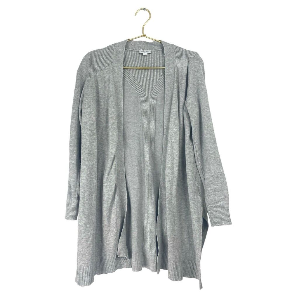 Olivia Warren Women Gray Open‎ Cardigan Sweater Size LG 421